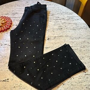 NWOT Frame High Waist Straight Leg Jeans Black